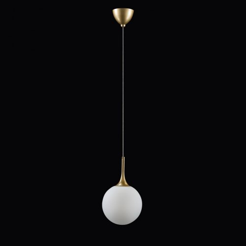 Подвесной светильник белый шар, основание золотое «Globo» 813022