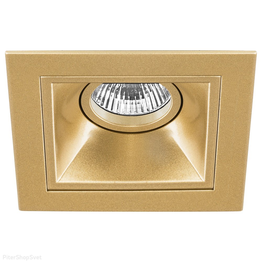 Золотой встраиваемый прямоугольный светильник «Domino Quadro» D51303