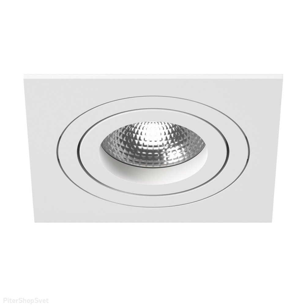 Белый квадратный встраиваемый поворотный светильник «Intero 16 Quadro» i51606