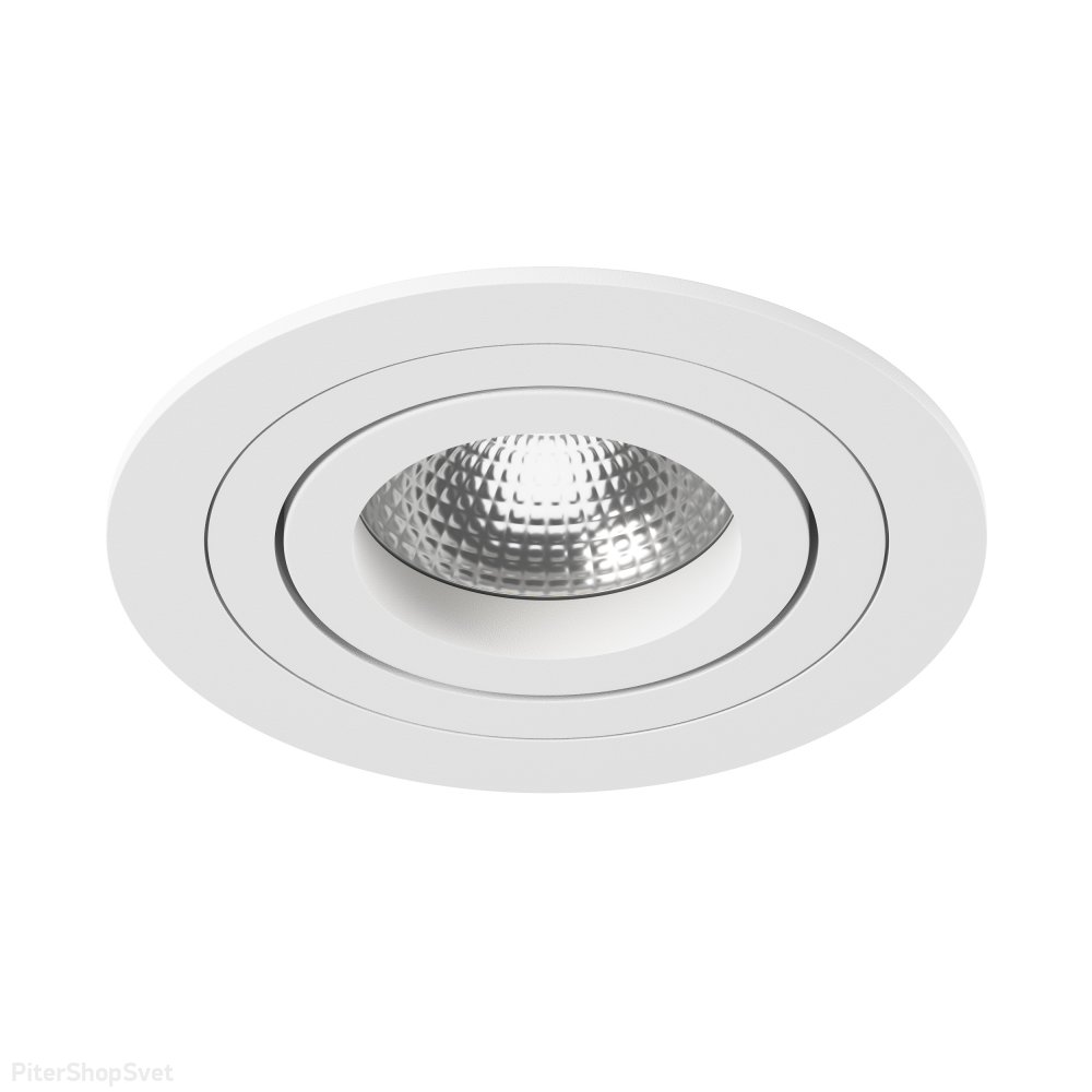 Белый встраиваемый круглый поворотный светильник «Intero 16 Round» i61606