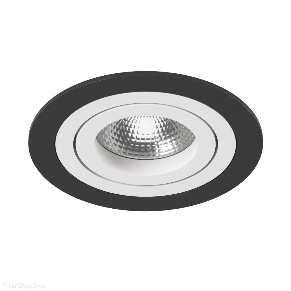 Чёрно-белый встраиваемый круглый поворотный светильник «Intero 16 Round» i61706
