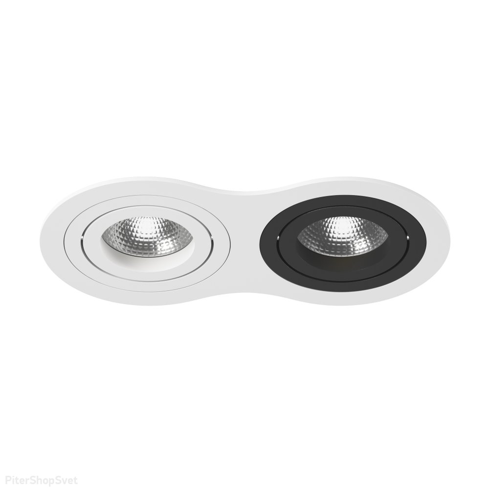 Двойной встраиваемый круглый поворотный светильник «Intero 16 Double» i6260607