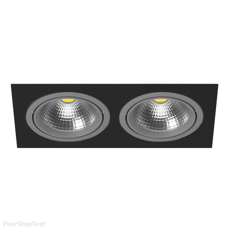 Двойной чёрно-серый встраиваемый светильник «Intero 111» i8270909