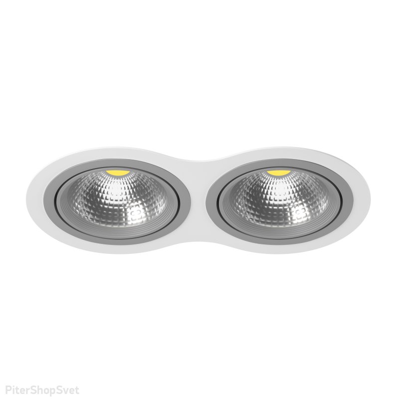 Двойной бело-серый встраиваемый светильник «Intero 111» i9260909