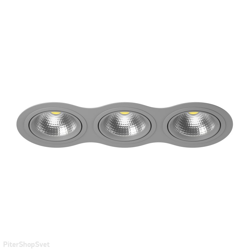 Серый тройной встраиваемый светильник «Intero 111» i939090909