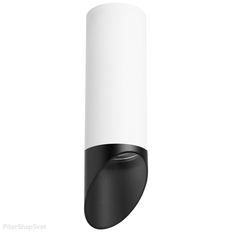 Бело-чёрный накладной потолочный светильник срезанный цилиндр «Rullo» R48637