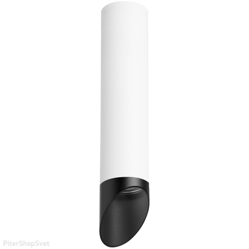 Бело-чёрный накладной потолочный светильник срезанный цилиндр «Rullo» R49637
