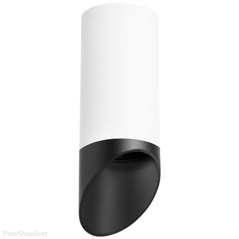 Бело-чёрный накладной потолочный светильник срезанный цилиндр «Rullo» R648687