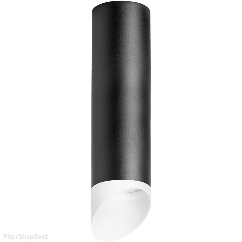 Чёрно-белый накладной светильник срезанный цилиндр «Rullo» R649786