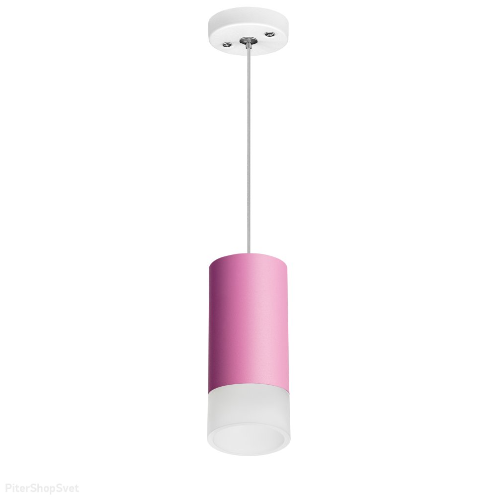 Подвесной светильник цилиндр, белый/розовый «Rullo» RP43231