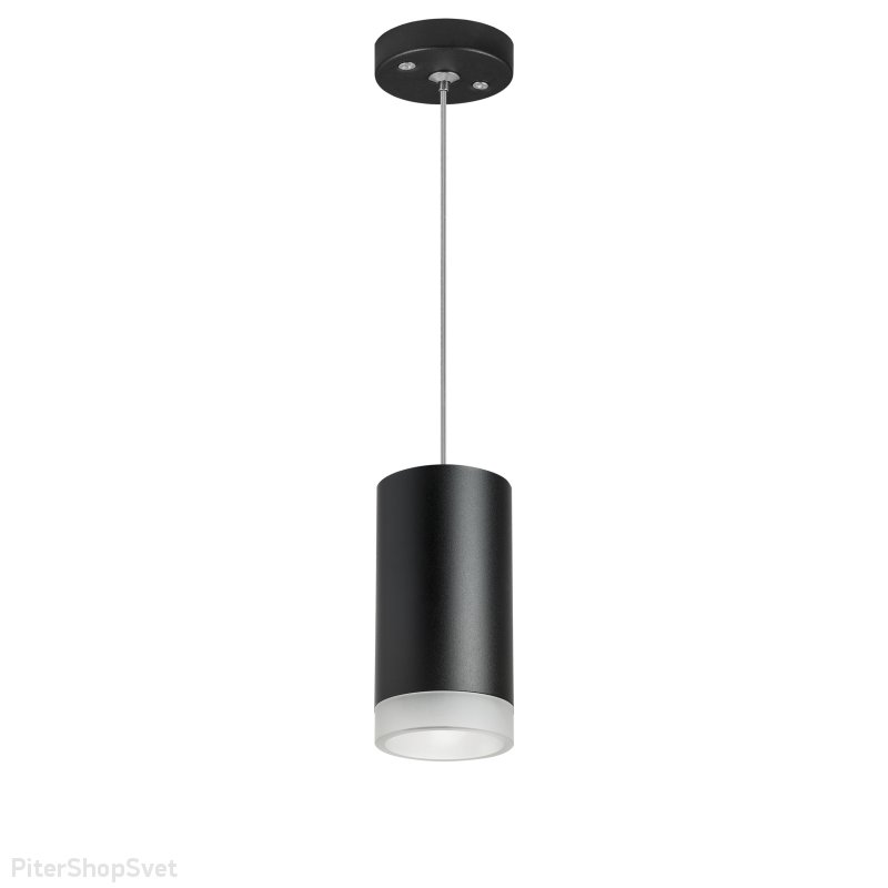 Чёрный подвесной светильник цилиндр «Rullo» RP43730