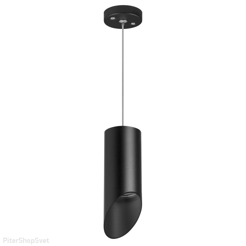 Чёрный подвесной светильник срезанный цилиндр «Rullo» RP43737