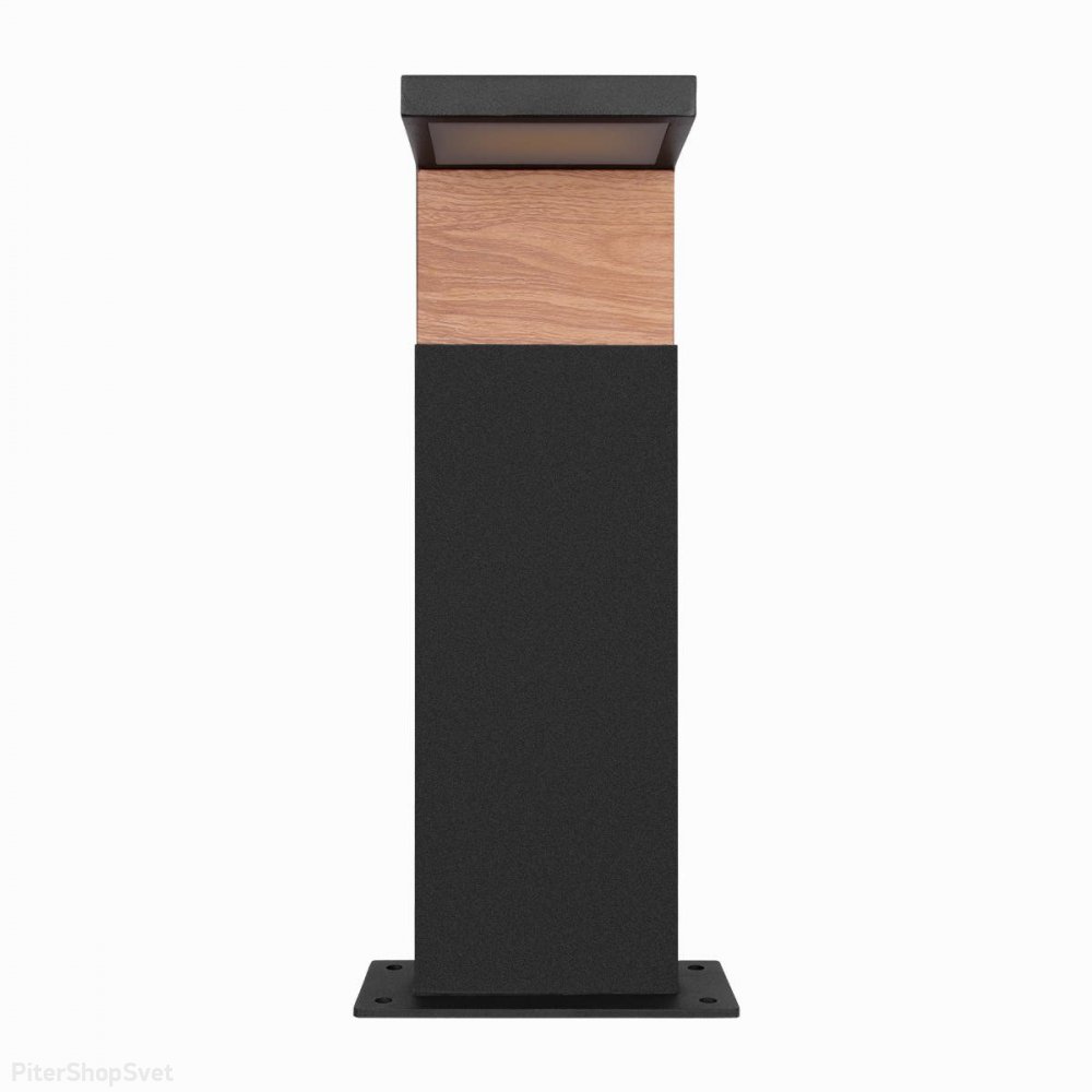 Чёрно-древесный уличный наземный светильник 40см 5Вт 3000К «Oak» 100001/400