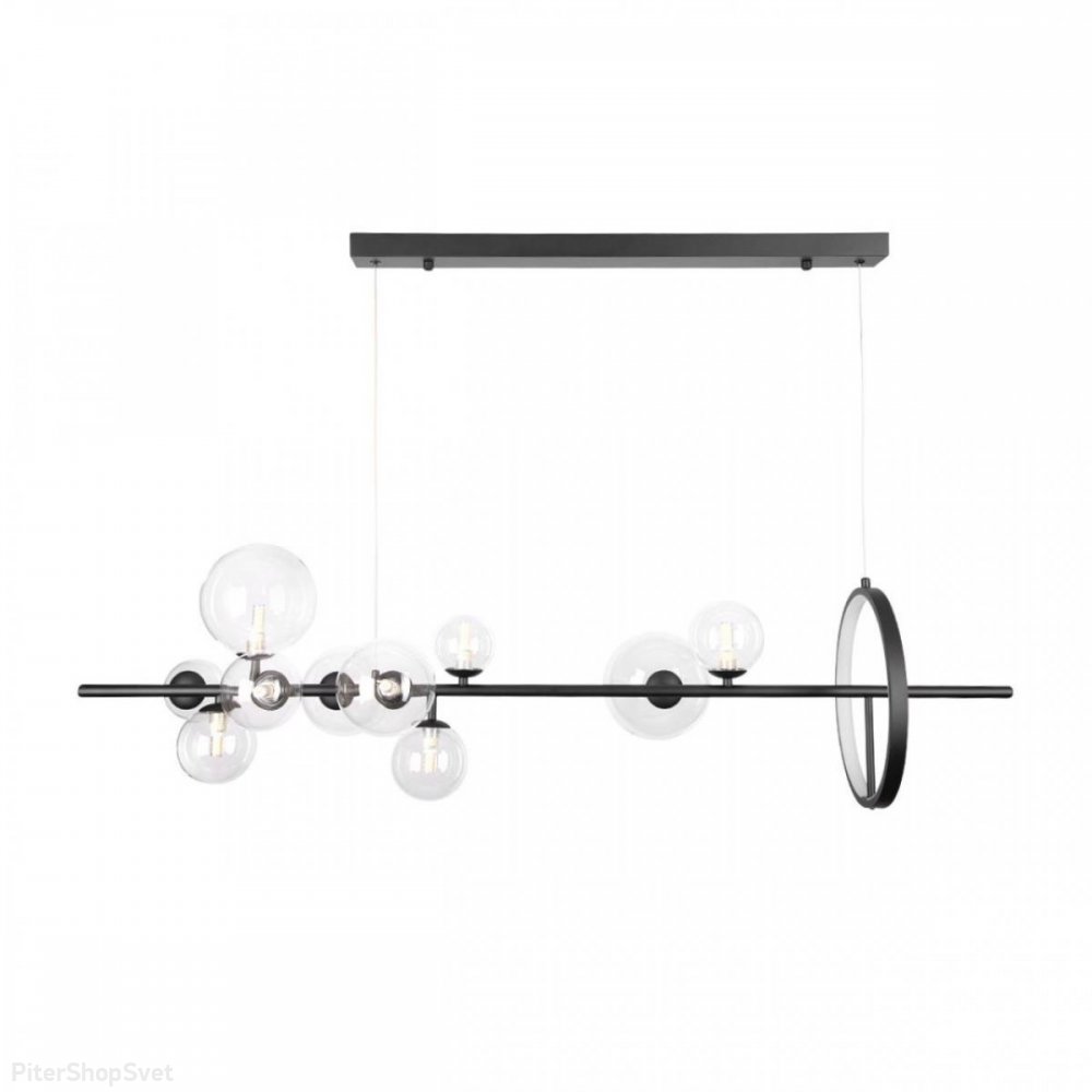 Длинный подвесной светильник с шарами и LED кольцом «Molecule» 10023/1200L