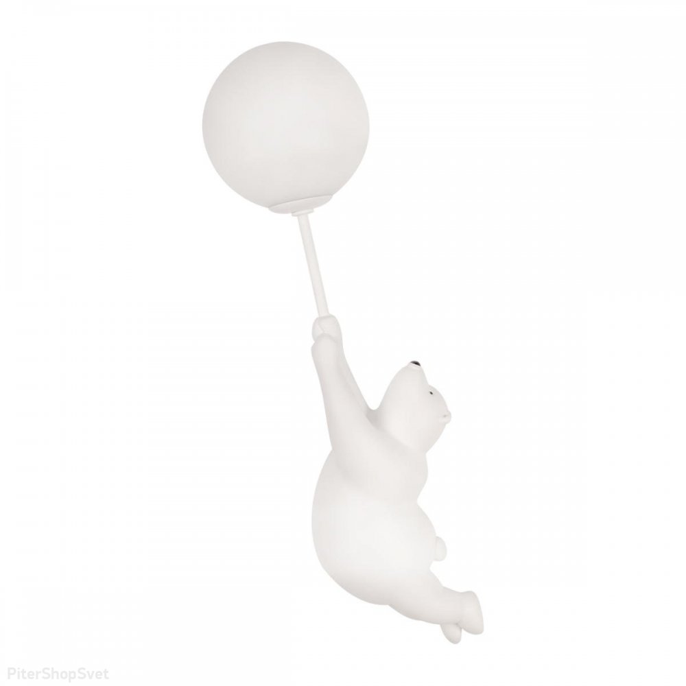 Настенный светильник белый медведь держится за шарик «Teddy» 10030W/A