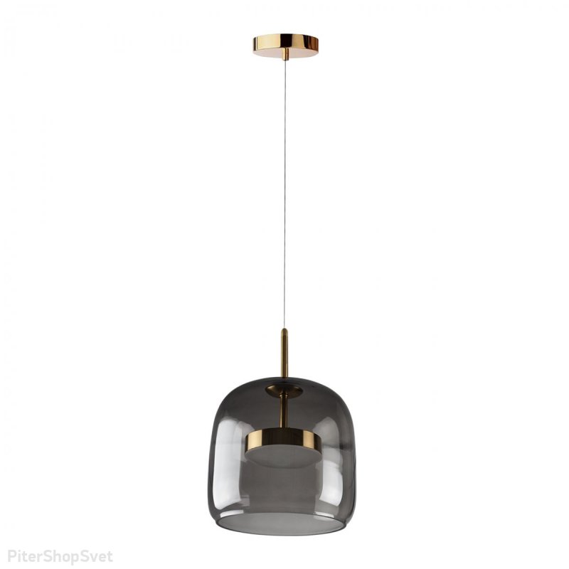 Светодиодный подвесной светильник с дымчатым плафоном 12Вт 3000К «Dauphin» 10041A