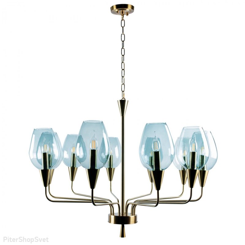Подвесная люстра с голубыми плафонами «Viola» 10042/10