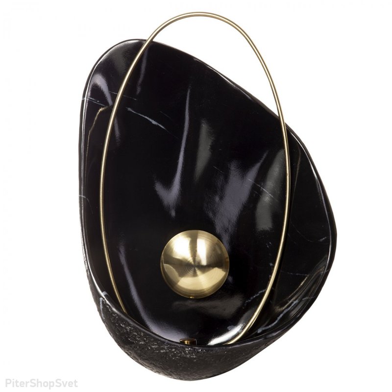Настенный светильник из искусственного мрамора 3Вт 3000К «Clam» 10043 Black