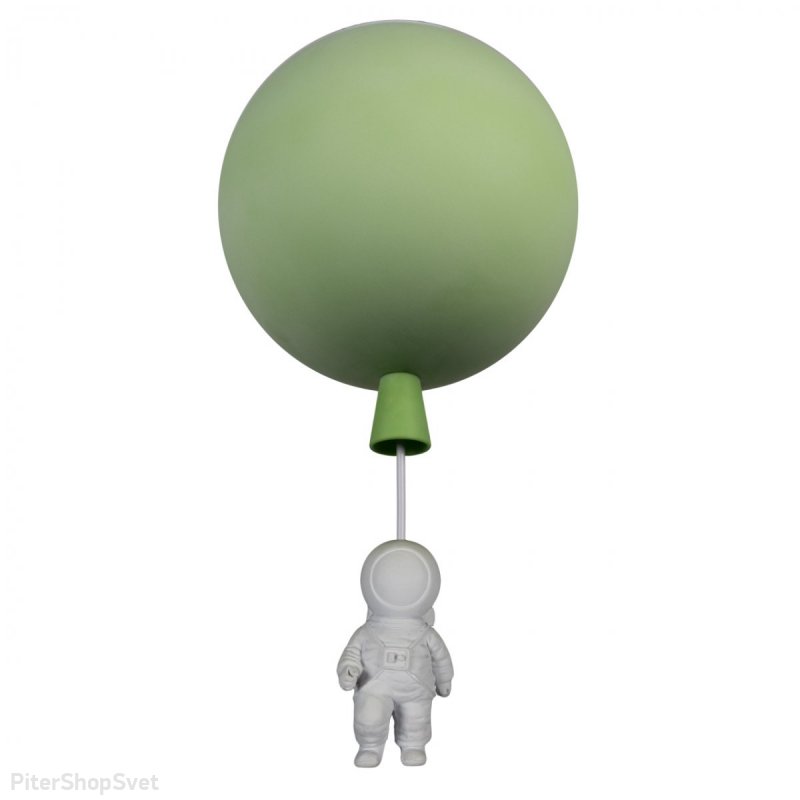 Потолочный светильник космонавт на зелёном шаре «Cosmo» 10044/200 Green