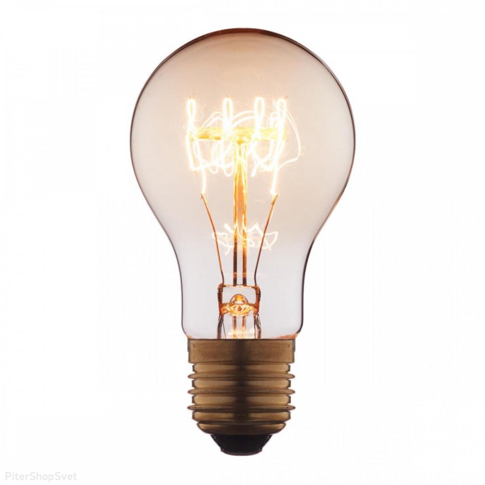 Ретро лампа накаливания Эдисона груша 60Вт E27 груша 1004-SC