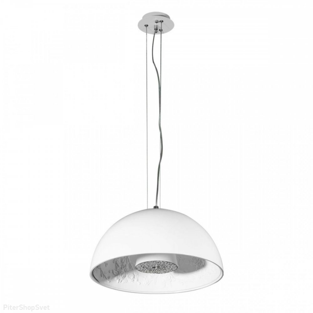Белый купольный подвесной светильник с узором внутри «Mirabell» 10106/400 White