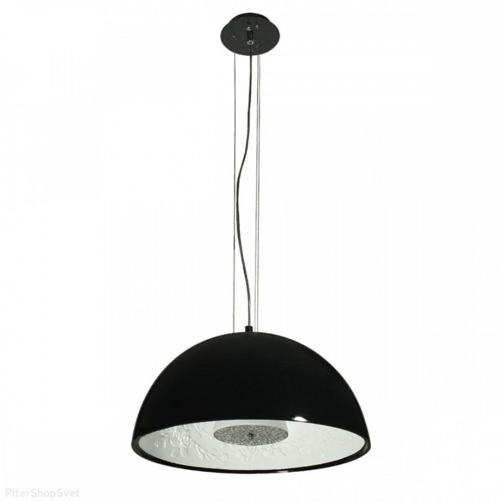 Чёрный купольный подвесной светильник с узором внутри «Mirabell» 10106/600 Black