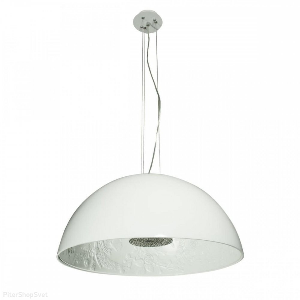 Белый купольный подвесной светильник с узором внутри «Mirabell» 10106/600 White