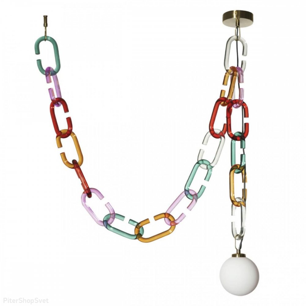 Подвесной светильник шар с разноцветной цепью «Chain» 10128C Mult
