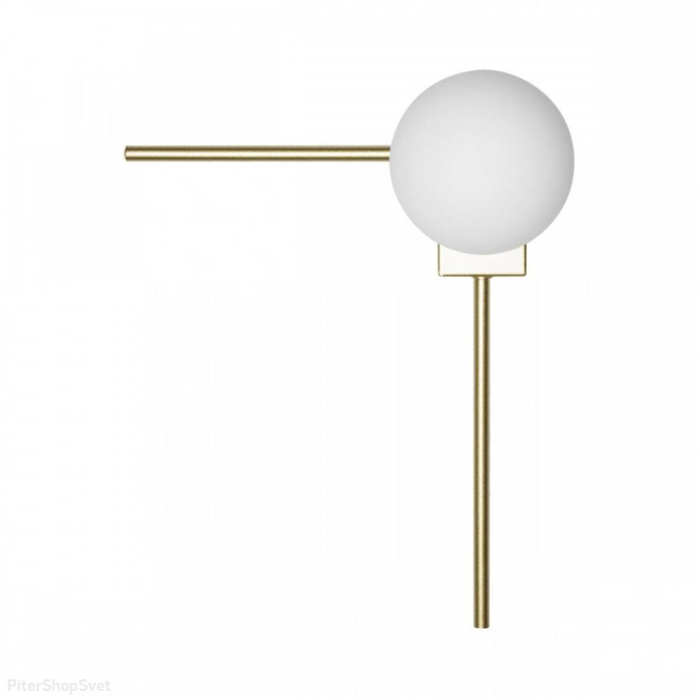 Настенный светильник золотого цвета с белым шаром «Meridian» 10132/A Gold