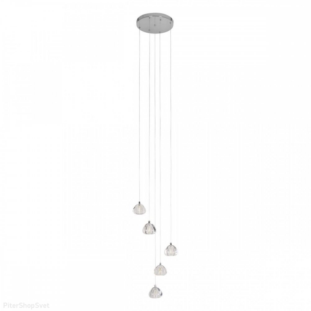 Светильник с хрустальными подвесами на круглом основании «Rain» 10151