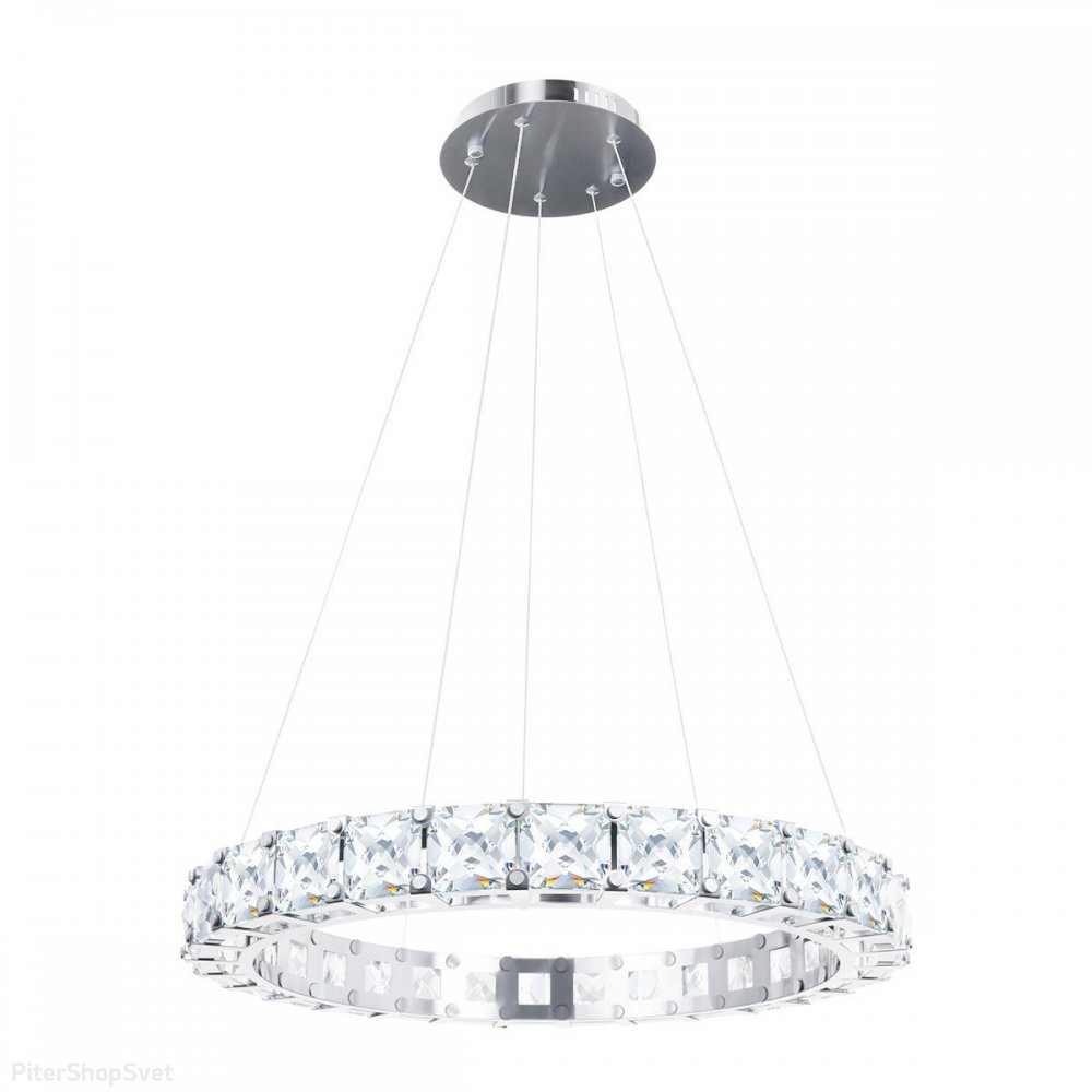 Хрустальная подвесная люстра кольцо 57см 40Вт 3000К «Tiffany» 10204/600 Chrome