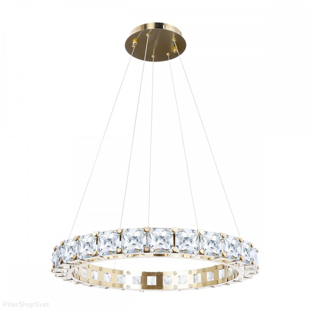Хрустальная подвесная люстра кольцо 57см 40Вт 3000К «Tiffany» 10204/600 Gold