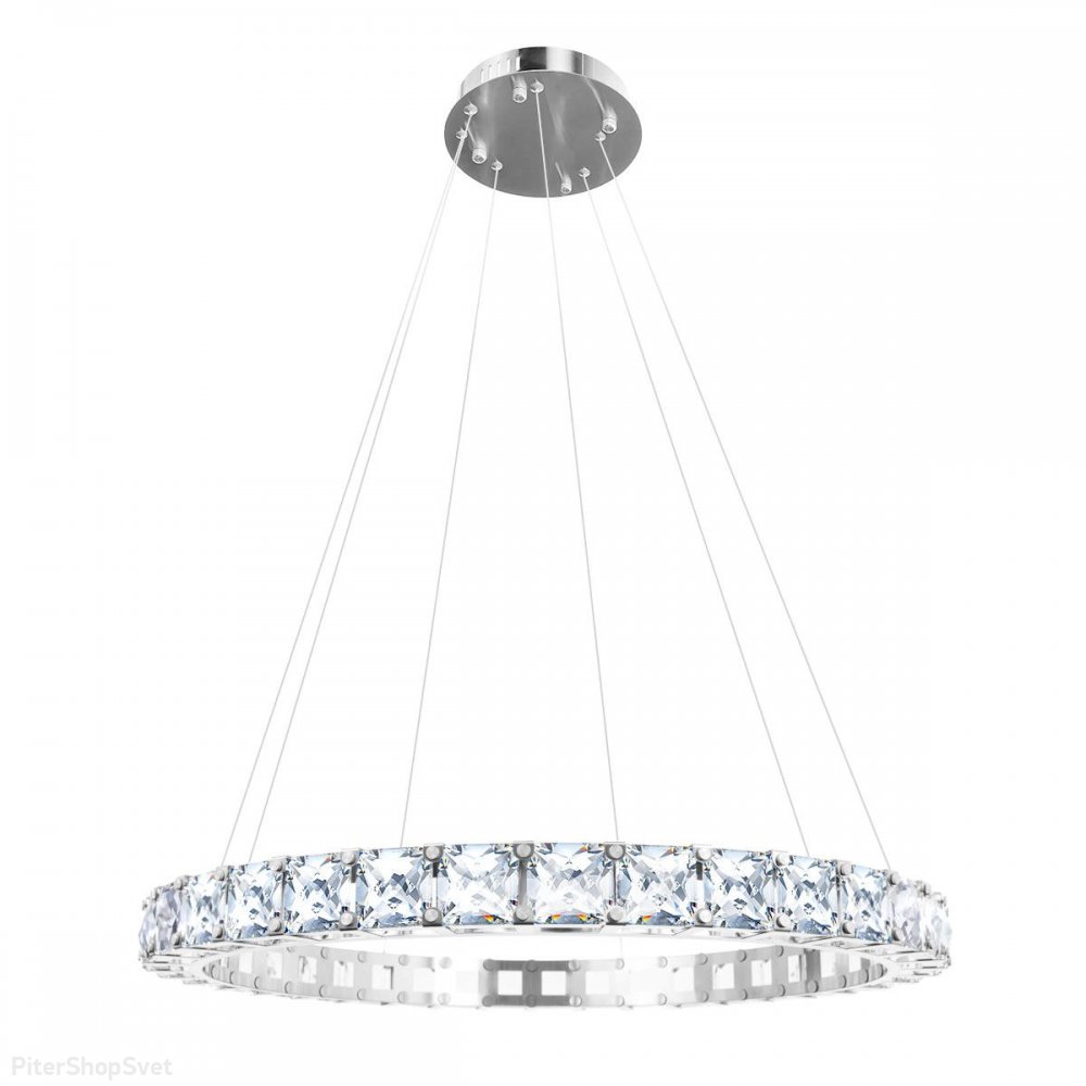 Хрустальная подвесная люстра кольцо 79см 55Вт 3000К «Tiffany» 10204/800 Chrome