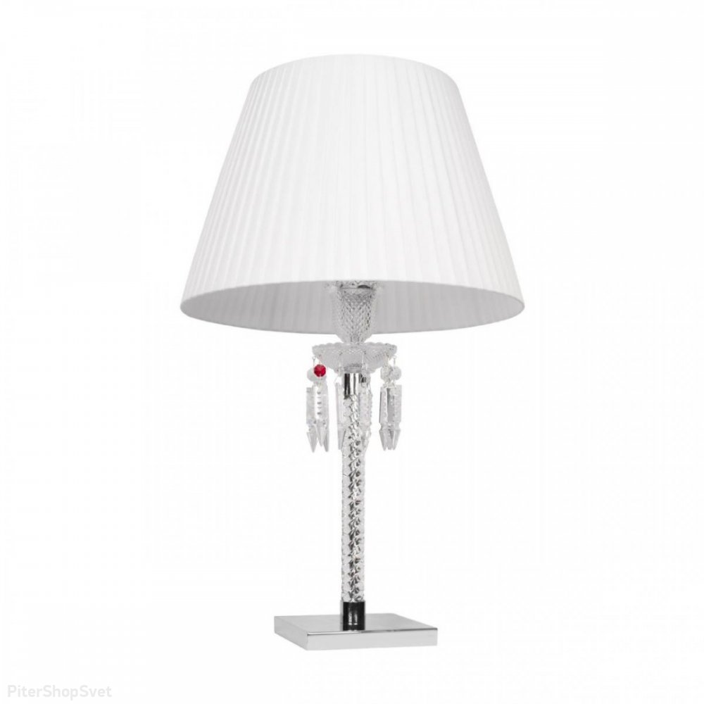 Настольная лампа с абажуром конусом и подвесками «Zenith» 10210T White