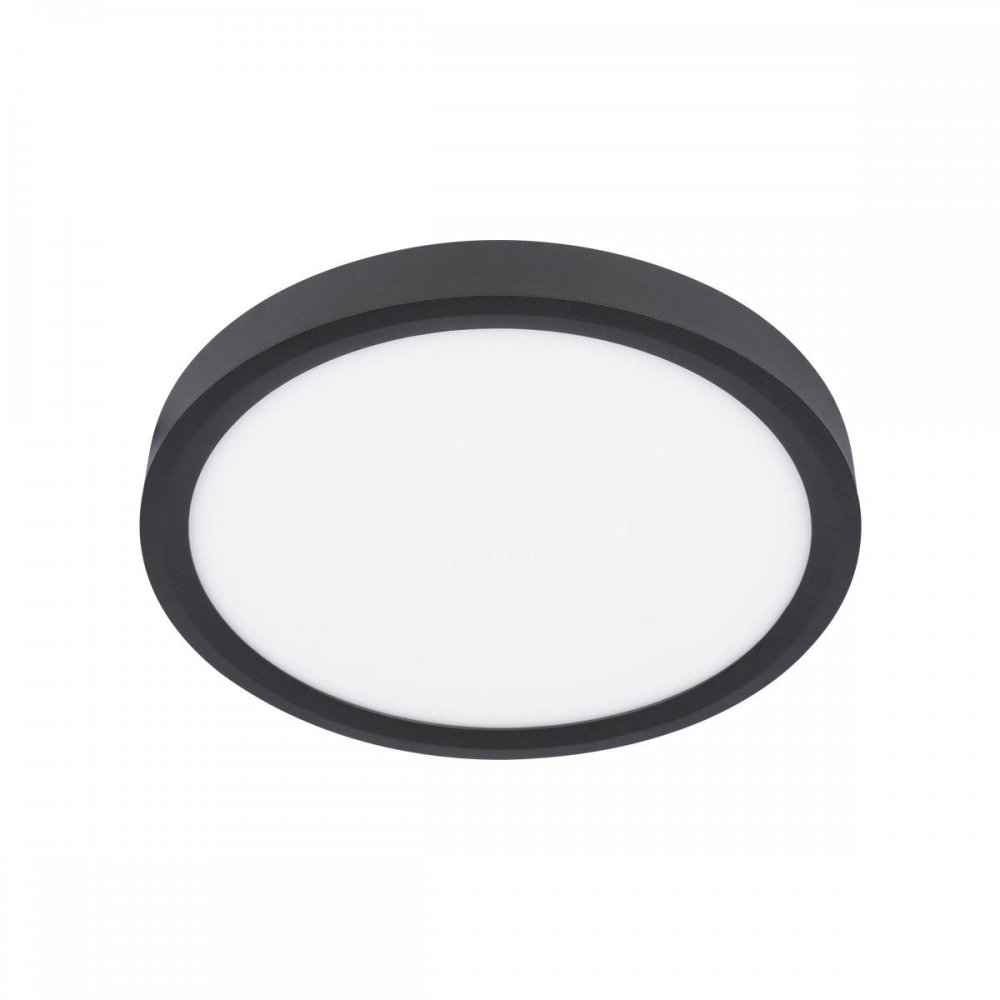 24Вт 4000К 30см чёрный круглый плоский потолочный светильник «Extraslim» 10227/24 Black