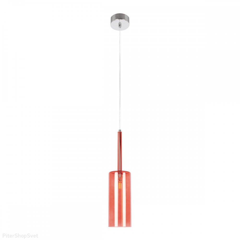 Красный подвесной светильник с плафоном цилиндр «Spillray» 10232/B Red
