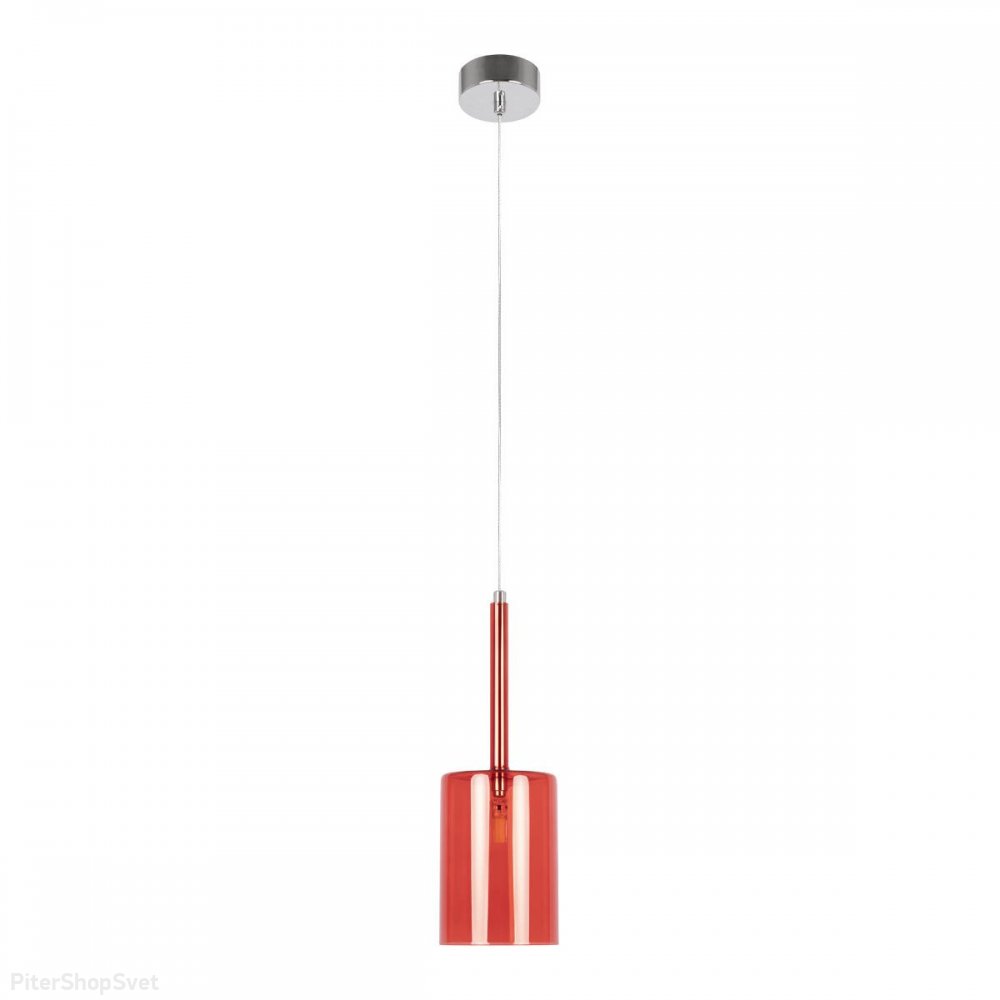 Красный подвесной светильник с плафоном цилиндр «Spillray» 10232/C Red