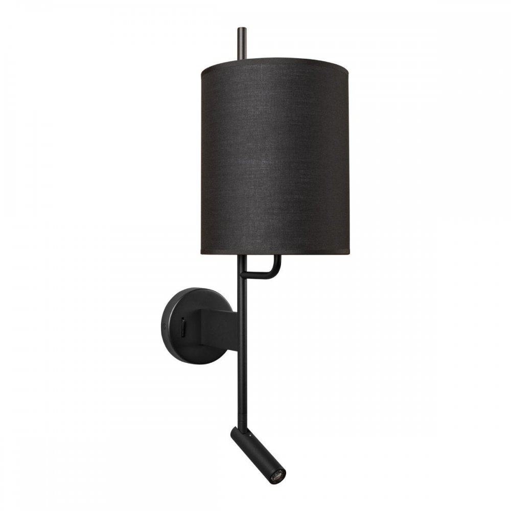 Чёрный настенный светильник с лампой для чтения «Ritz» 10253W/B Black