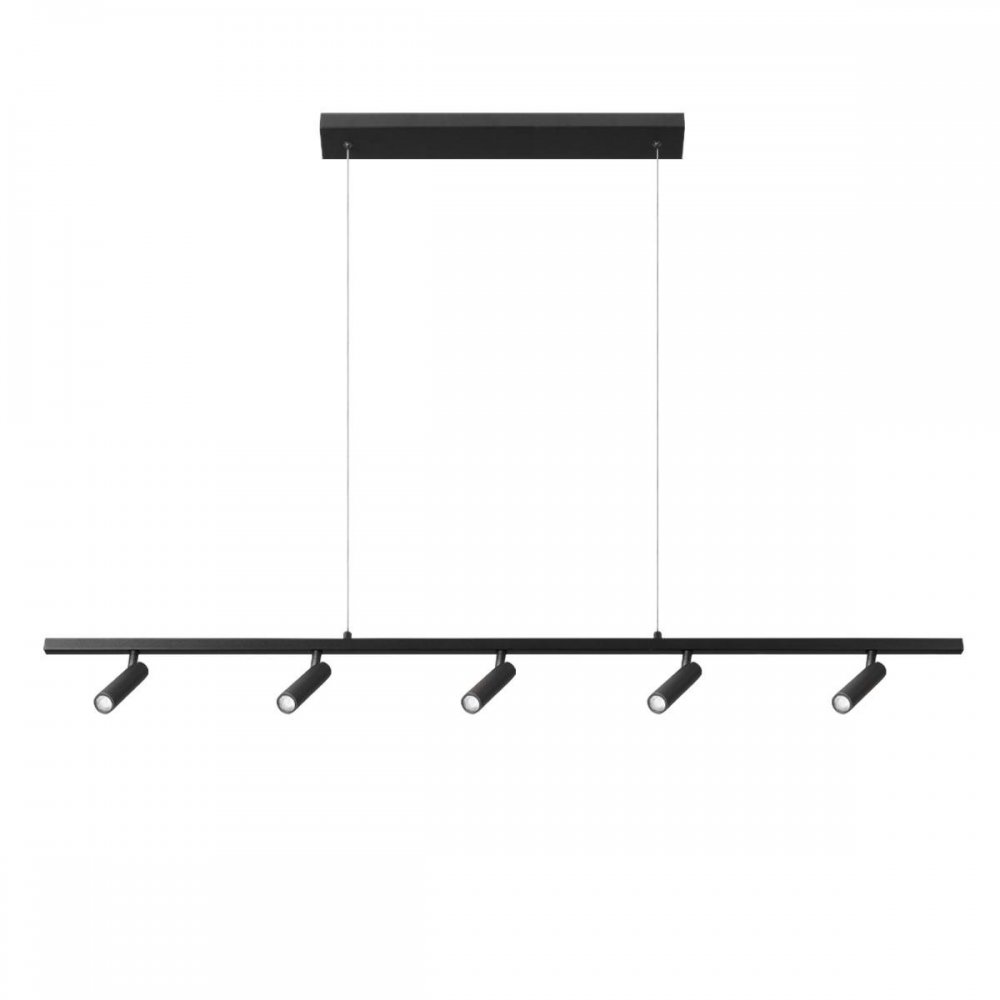 Чёрный длинный подвесной светильник со спотами «Sign» 10260/5 Black
