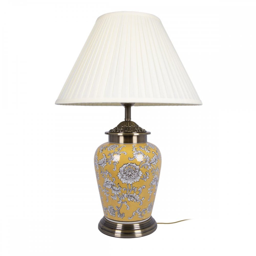 Керамическая настольная лампа с абажуром конус «Millefleurs» 10266T/S