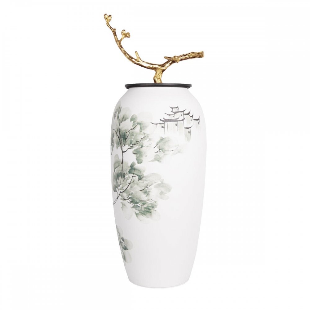 Декоративная керамическая ваза с крышкой-ветка «Serene» 10285V/L