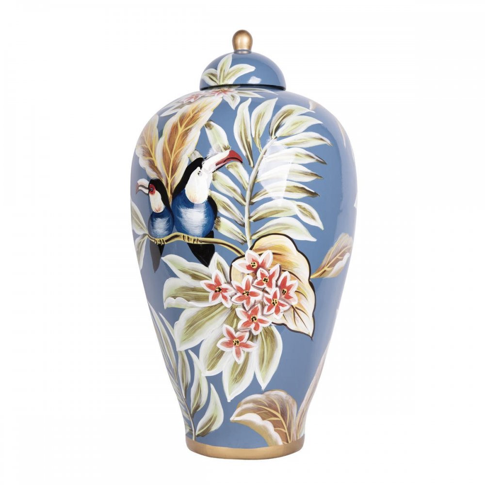 Керамическая ваза с рисунком туканы «Pleasure» 10289V/L