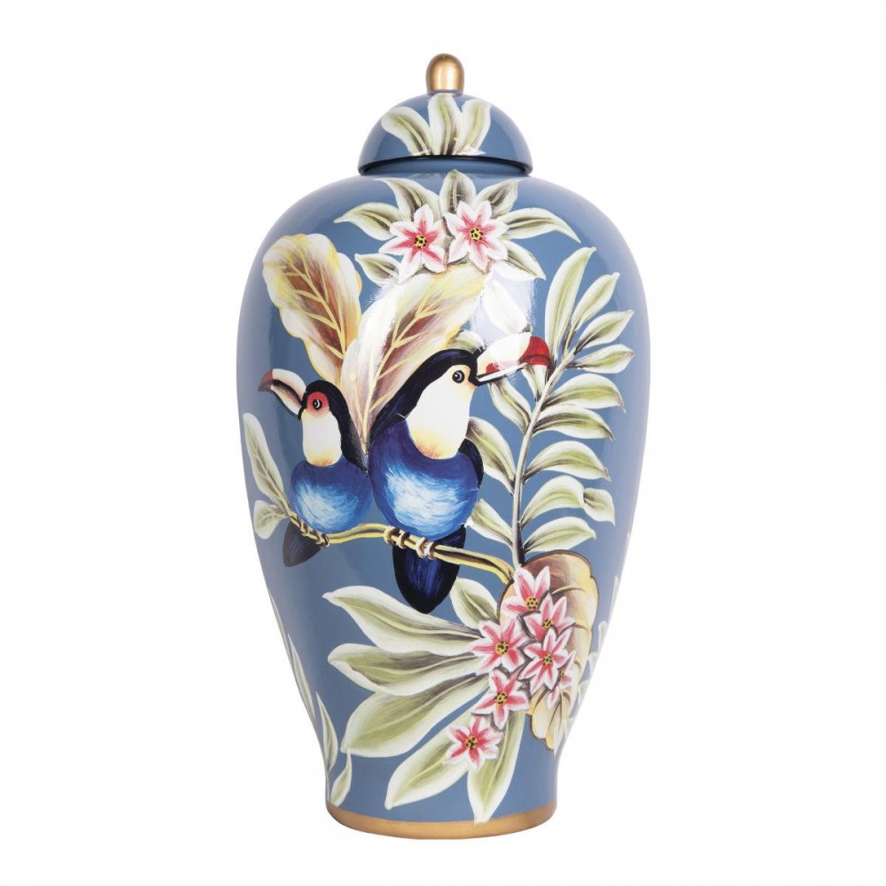 Декоративная керамическая ваза туканы с крышкой «Pleasure» 10289V/M