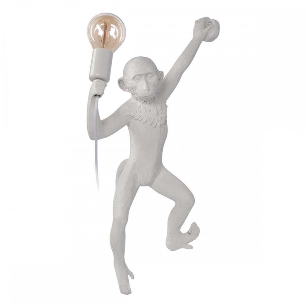 Настенный светильник белая обезьяна с лампочкой в правой лапе «Monkey» 10314W/A
