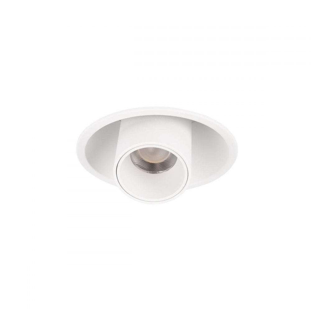 Белый встраиваемый круглый поворотный светильник «Lens» 10322/A White