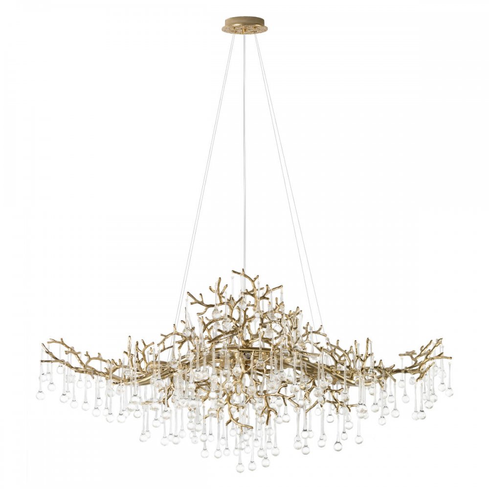 Длинная подвесная люстра кораллы с подвесками капли «Coral» 10351/1200L AB