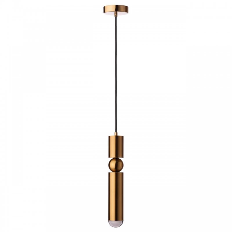 Подвесной светильник цилиндр с шаром бронзового цвета «Lee» 1511-BR