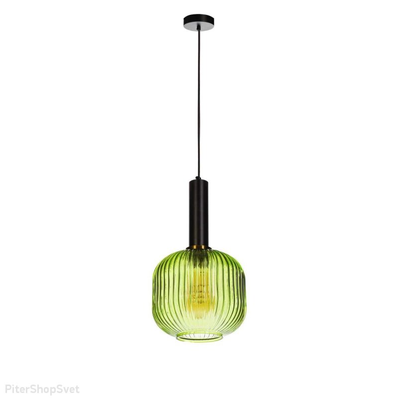 Подвесной светильник с зелёным плафоном «Iris» 2072-B+BL