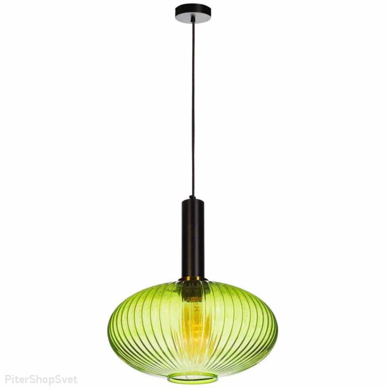 Подвесной светильник с зелёным плафоном «Iris» 2072-c+bl