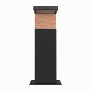 Чёрно-древесный уличный наземный светильник 40см 5Вт 3000К «Oak»
